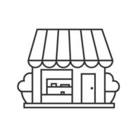 Lineares Symbol für kleinen Laden. Boutique. dünne Linie Abbildung. Kaffeehaus, Café-Kontursymbol. Vektor isolierte Umrisszeichnung