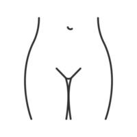 lineares Symbol für die Bikinizone. dünne Linie Abbildung. Kontursymbol. Vektor isolierte Umrisszeichnung