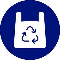 Recycling-Plastiktüte kreatives Icon-Design vektor