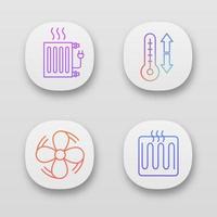 Klimaanlagen-App-Icons gesetzt vektor