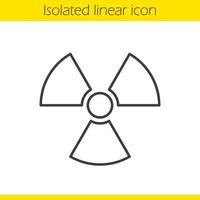 Lineares Symbol für Strahlungszeichen. Kernenergie dünne Linie Abbildung. Symbol für radioaktive Gefahrenkontur. Vektor isolierte Umrisszeichnung