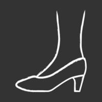 Pumpen-Kreide-Symbol. Frau stilvolles formelles Schuhdesign. weibliche lässige gestapelte Kätzchenabsätze, luxuriöse moderne Pumps. modisches Accessoire für Damenbekleidung. isolierte Vektorillustration vektor