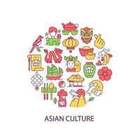 asiatisk kultur abstrakt färg koncept layout med rubrik vektor