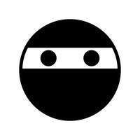 Ninja Emoji-Vektor-Symbol vektor