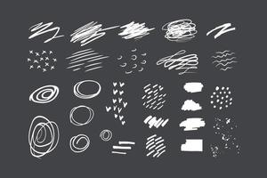 slarviga drag och prickar. handstilskontur ritad för hand. doodles - element för design. blottar är slumpmässiga och kaotiska vektor