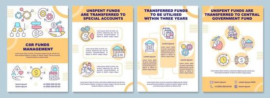företags sociala ansvar fonder förvaltning broschyr mall vektor