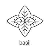 Basilikum lineares Symbol. dünne Linie Abbildung. würzen, würzen. Kontursymbol. Vektor isolierte Umrisszeichnung