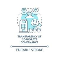 Transparenz der Corporate Governance blaues Konzeptsymbol vektor