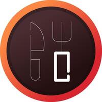 gaffel och kniv kreativ ikon design vektor