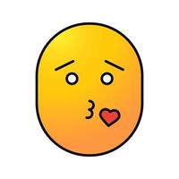 Smiley werfen Kuss Farbsymbol. verliebtes Emoticon. isolierte Vektorillustration vektor