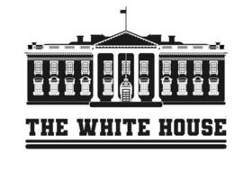 logotyp vitt hus svart och vitt emblem president vektor