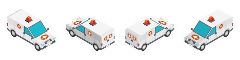 ambulansbil i isometrisk stil. rita nytt vektor