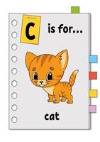 abc-spel för barn. ord och bokstav. lära sig ord för att studera engelska. tecknad figur. färg vektor illustration.