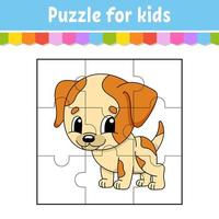 Puzzle-Spiel für Kinder. Puzzleteile. farbiges Arbeitsblatt. Aktivität page.isolated Vektor-Illustration. Cartoon-Stil. vektor