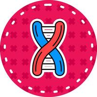 DNA Linie gefüllt Aufkleber Symbol vektor