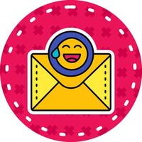 Emoji Linie gefüllt Aufkleber Symbol vektor