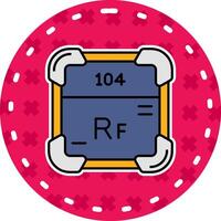 Rutherfordium Linie gefüllt Aufkleber Symbol vektor