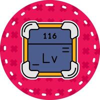 Livermorium Linie gefüllt Aufkleber Symbol vektor