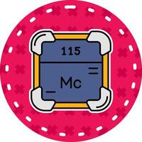 moscovium linje fylld klistermärke ikon vektor