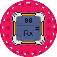 radium linje fylld klistermärke ikon vektor