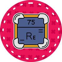 Rhenium Linie gefüllt Aufkleber Symbol vektor