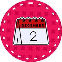 2:a av december linje fylld klistermärke ikon vektor