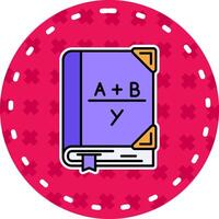 algebra linje fylld klistermärke ikon vektor