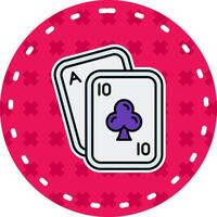 poker linje fylld klistermärke ikon vektor