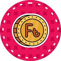 Forint Linie gefüllt Aufkleber Symbol vektor