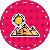 pyramider linje fylld klistermärke ikon vektor