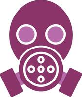 Gas Maske Glyphe zwei Farbe Symbol vektor