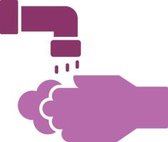 Waschen Hände Glyphe zwei Farbe Symbol vektor