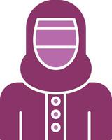 kvinna med niqaab glyf två Färg ikon vektor