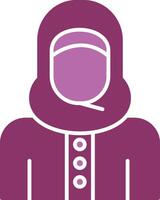islamisch Frau Glyphe zwei Farbe Symbol vektor