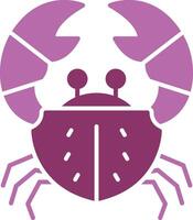 Krabbe Glyphe zwei Farbe Symbol vektor