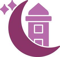 Ramadan Glyphe zwei Farbe Symbol vektor