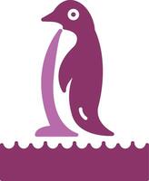 Pinguin Glyphe zwei Farbe Symbol vektor