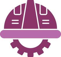 Sicherheit Helm Glyphe zwei Farbe Symbol vektor