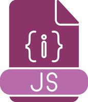 js Format Glyphe zwei Farbe Symbol vektor