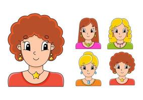 uppsättning ljusa färgklistermärken för barn. söta seriefigurer. vektor illustration isolerad på vit bakgrund.