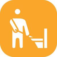 Mann Reinigung Badezimmer Vektor Symbol