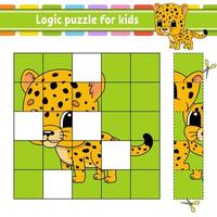 Logik-Puzzle für Kinder. Arbeitsblatt zur Entwicklung von Bildung. Lernspiel für Kinder. Aktivitätsseite. einfache flache isolierte Vektorillustration im niedlichen Karikaturstil. vektor
