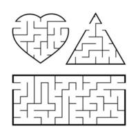 en uppsättning labyrinter. spel för barn. pussel för barn. labyrint gåta. hitta rätt väg. enkel platt isolerad vektorillustration. vektor