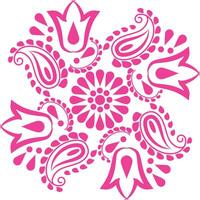 indisk traditionell och kulturell rangoli, alpona, kolam, eller paisley vektor linje konst. bengal konst Indien. för textil- utskrift