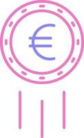 euro tecken linjär två Färg ikon vektor