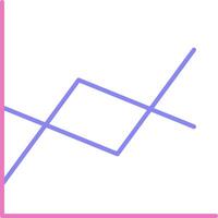linje Diagram linjär två Färg ikon vektor