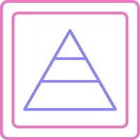 Pyramide linear zwei Farbe Symbol vektor