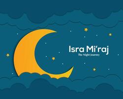 isra mi'raj Illustration Poster Vorlage im dunkel Farbe vektor