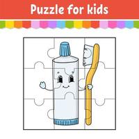 Puzzle-Spiel für Kinder. Puzzleteile. farbiges Arbeitsblatt. Aktivität page.isolated Vektor-Illustration. Cartoon-Stil. vektor