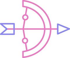 Bogenschießen linear zwei Farbe Symbol vektor